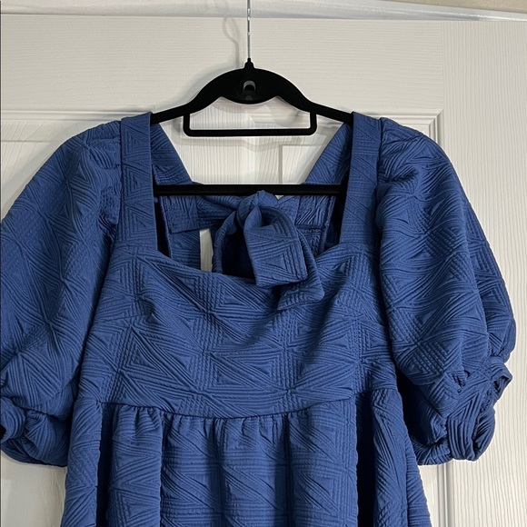 Free People Textured Blue Dress - Picture 3 of 6